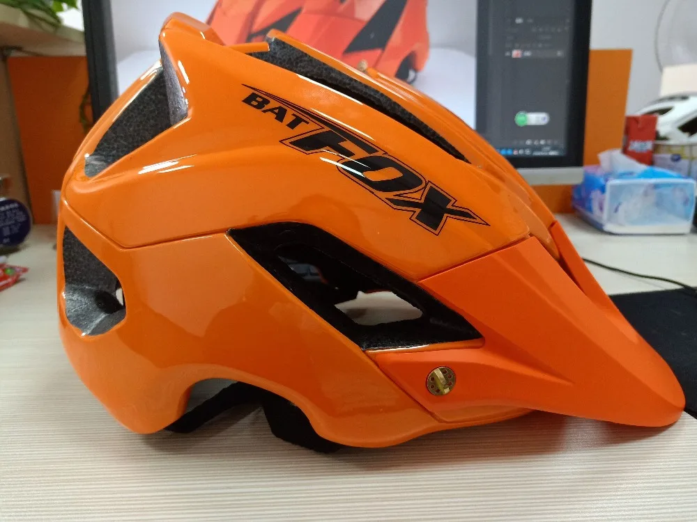 BATFOX MTB велосипедный шлем горная дорога велосипедный шлем Мужчины Женщины Оранжевый Велосипед Велоспорт безопасность Спорт на открытом воздухе большой козырек шлем casco