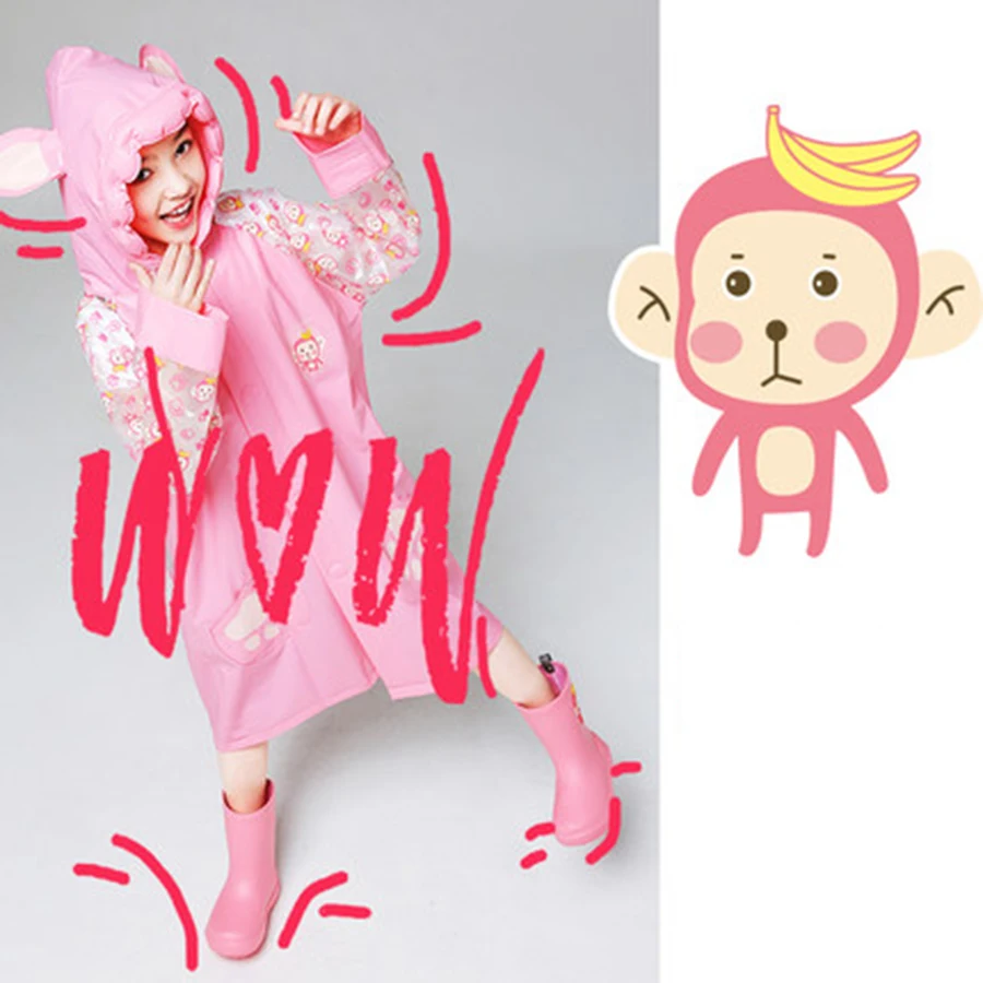 Дождевик детский желтый водостойкий школьная сумка мультяшный дождевик Детское