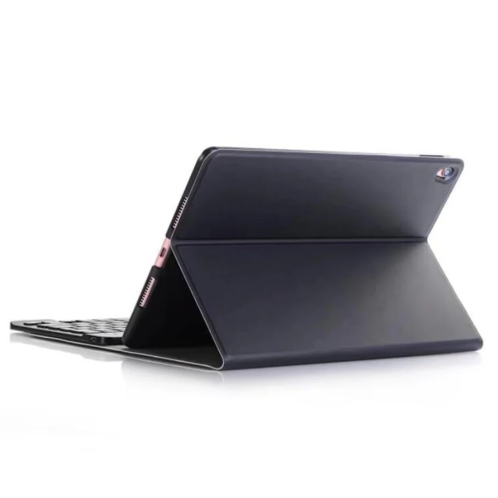 Black Для нового Ipad 9,7 A1822 A1823 Беспроводная Bluetooth клавиатура ультра тонкая из искусственной кожи+ ABS клавиатура съемная для Ipad air 1/2 - Цвет: Black