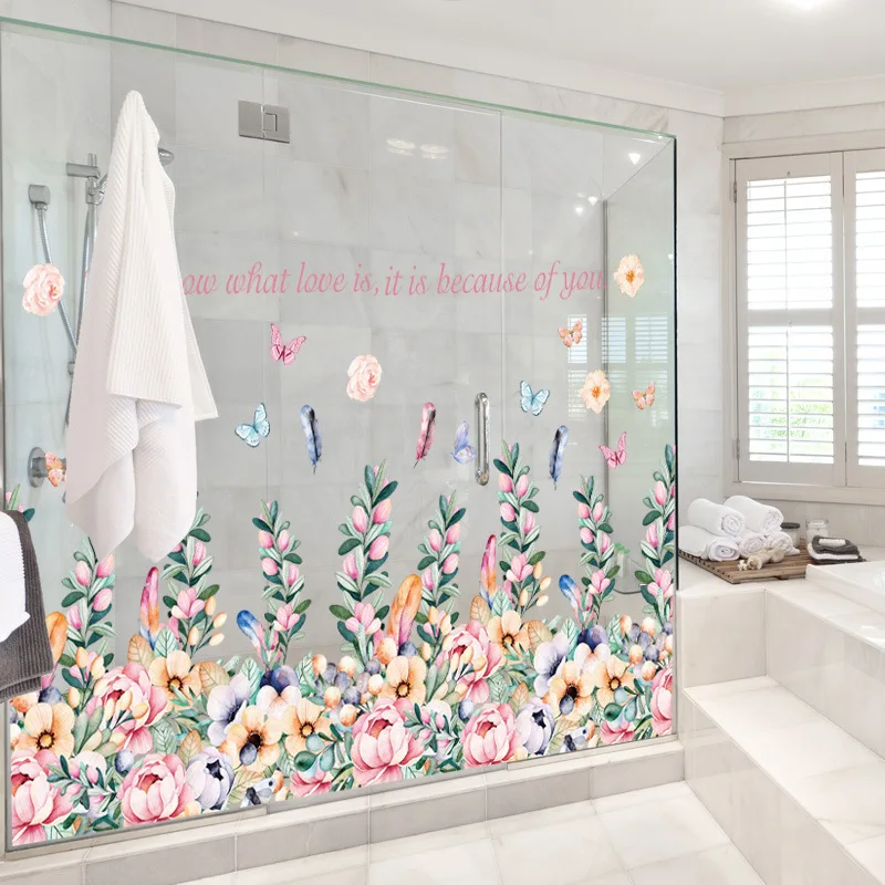 New Floral baseboard for Living room Nursery Room Wall Stickers Vinyl Decals Flower Sticker Kids Home Decor | Дом и сад