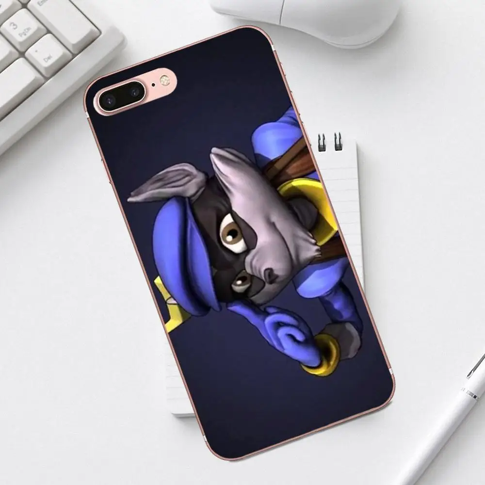 Cool Sly Cooper (синий) для Galaxy Alpha Core Prime Note 4 5 8 S3 S4 S5 S6 S7 S8 S9 mini edge Plus Мягкий защитный чехол