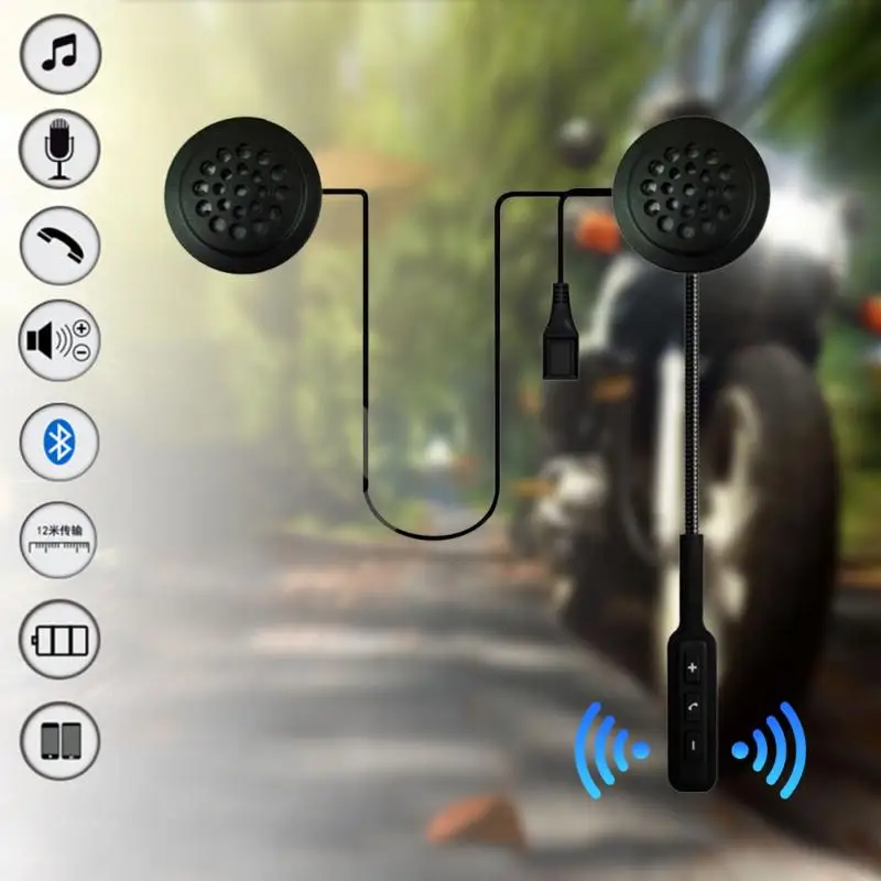 1 шт мотоциклетный Смарт шлем гарнитура мотоцикл с микрофоном беспроводной Bluetooth