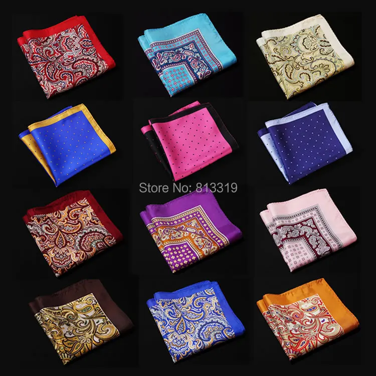 Платок NE в горошек с цветочным узором 100% натуральный шелка и сатина мужской