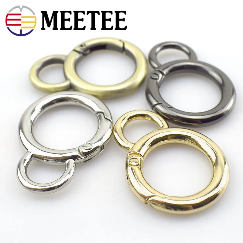 Meetee 2шт 20 мм металлический уплотнительное кольцо пружинная пряжка круглый брелок