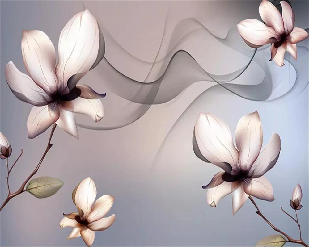 3d фотообои на заказ обои прозрачный цветок современный фон papel de parede|Обои| |