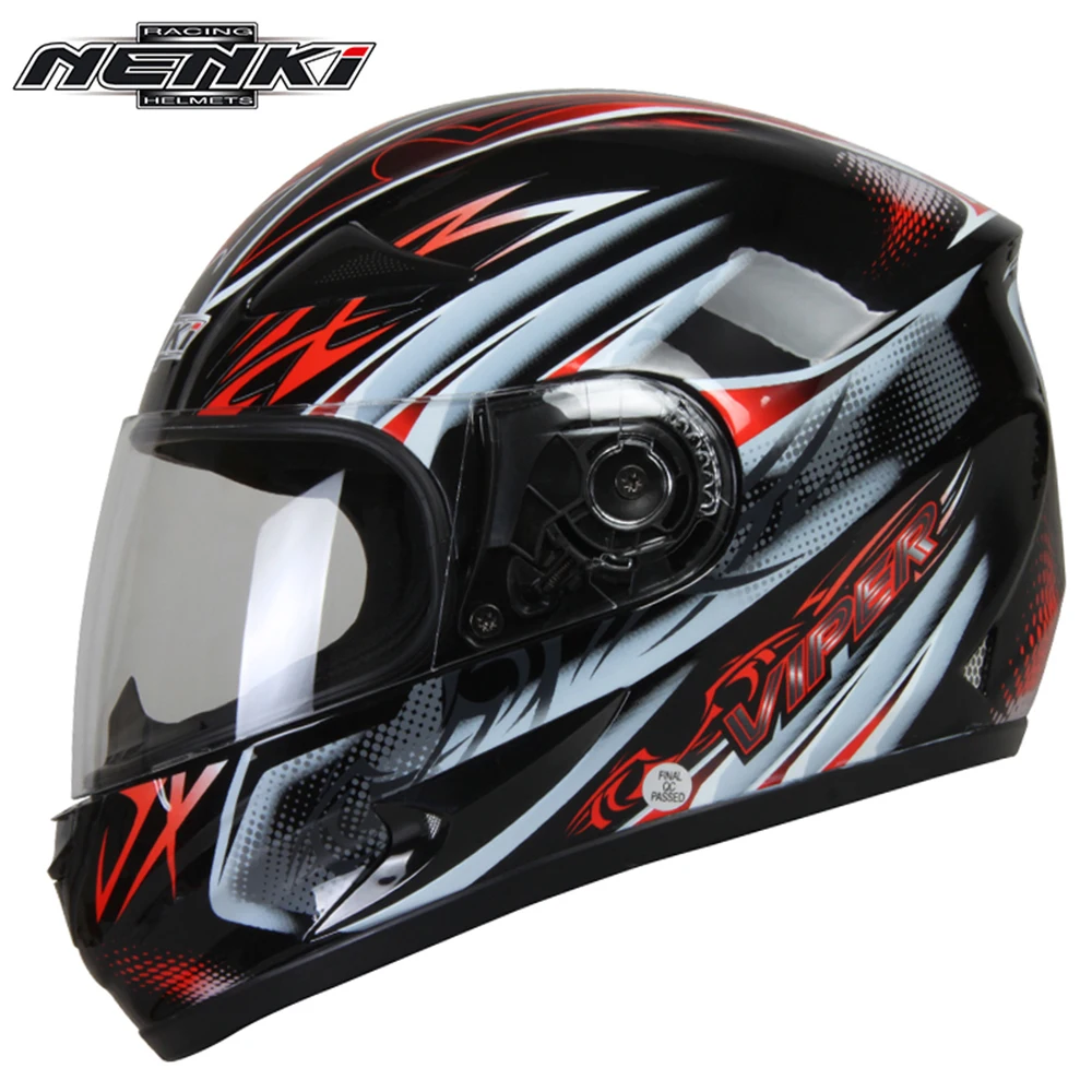

NENKI Summer Motorcycle Full Face Racing Helmet Motorbike Touring Street Motor Scooter Riding Helmet with Clear Lens Shield 816