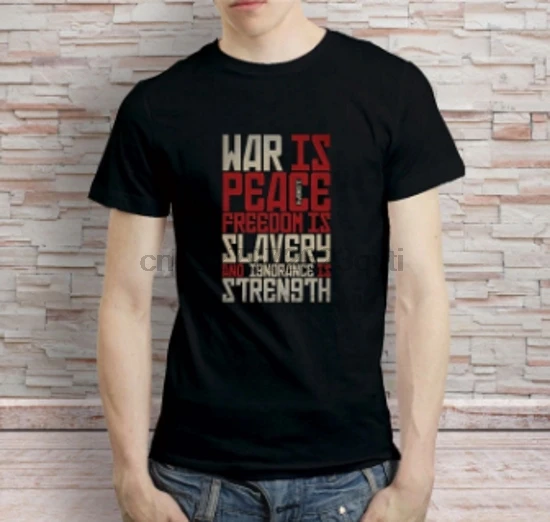 WAR IS PEACE FREEDOM slavorage футболка Джорджа Оруэлла 1984|Мужские футболки| |