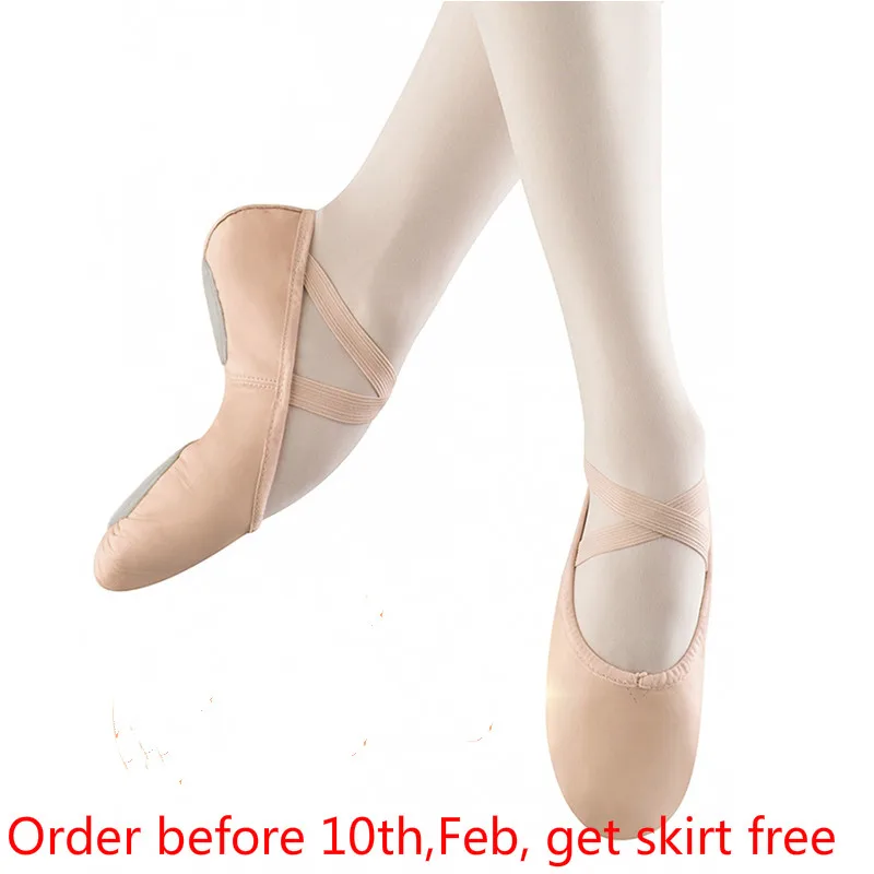 Качественные Женские Балетные танцевальные Тапочки из натуральной кожи с