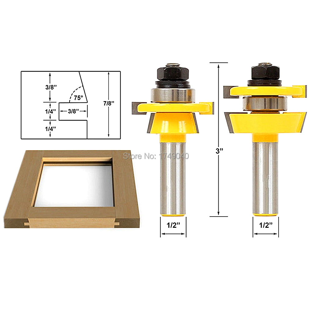 2 шт. шейкер Стиль бит железнодорожных и стиль дверцы шкафа маршрутизатор Набор 1/2