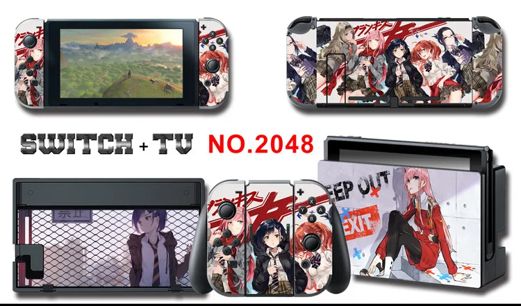 Для nintendo Switch Pain sticker консоль Dock Joy Con полное покрытие цветной бумажной кожи Закаленное стекло протектор экрана от 2000-2305