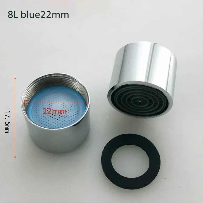 8L blue22mm 1 шт. водная экономичная насадка аэратор для крана шланг для душа смеситель для душа аэратор для смесителя рот цветы предотвратить брызг носик сеть - Цвет: 8L blue22mm