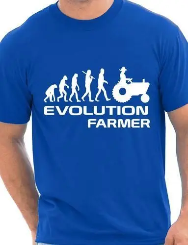 Мужская футболка Evolution Of фермерское хозяйство подарок больше размеров и