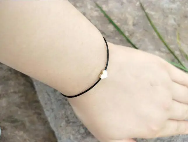Браслет Шарм в форме сердца с кожаным ремешком|leather bracelet|charm braceletbracelet rope |