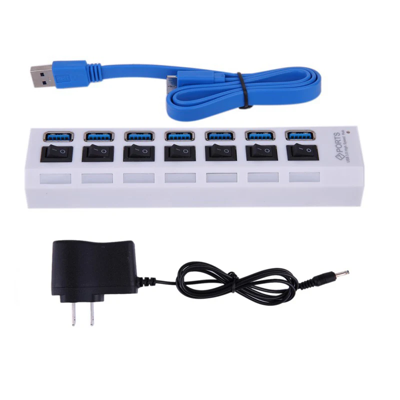 Высокоскоростной USB 3 0 хаб мульти разветвитель 4/7 портов независимый ВКЛ/ВЫКЛ