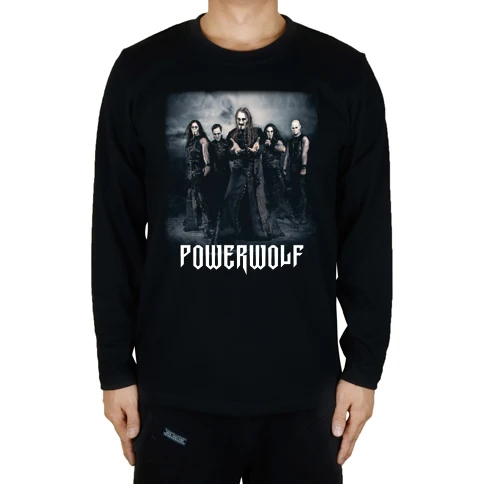 4 дизайна хлопковая футболка с длинным рукавом рокер 3D Powerwolf Rock