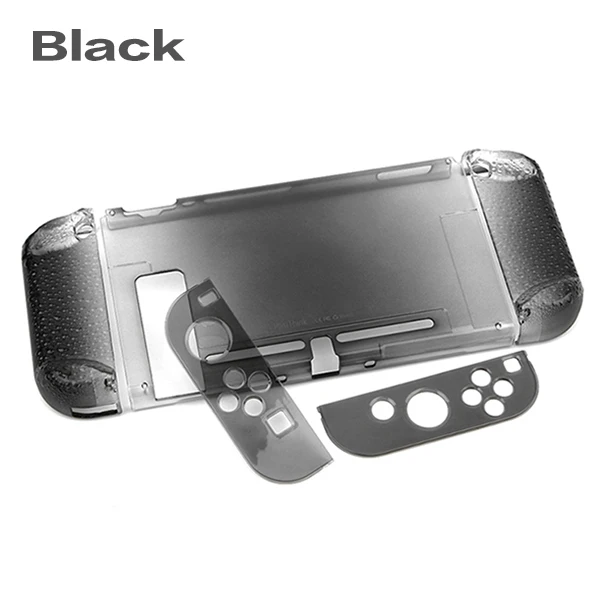Black Прозрачный чехол из АБС-пластика для nintendo Switch NS NX, чехол, жесткая прозрачная задняя крышка, чехол с градиентными цветами для kingd - Цвет: Black