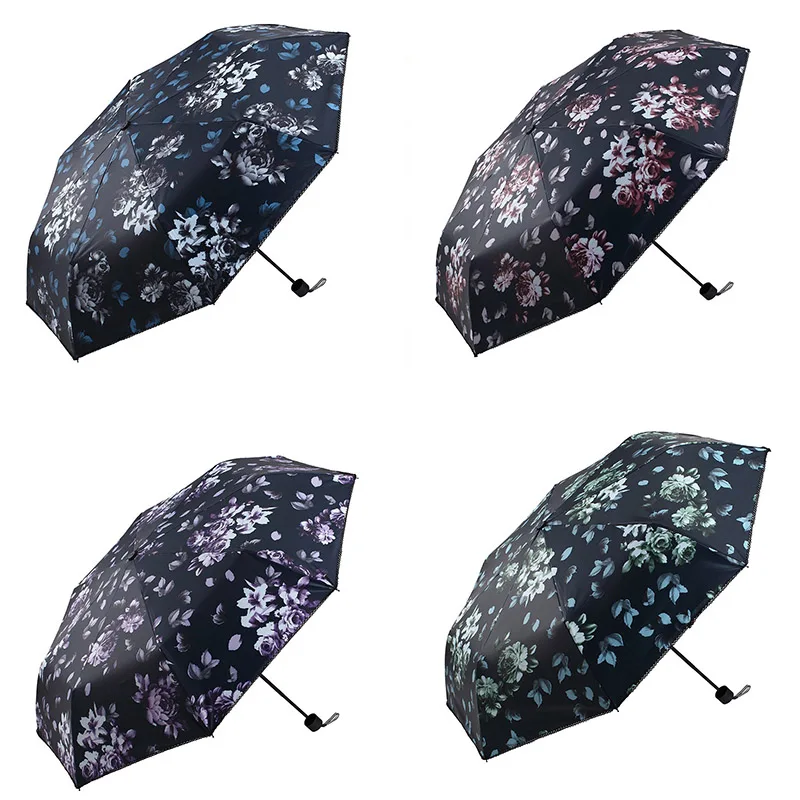Брендовый Зонт от дождя для женщин складной модный зонтик солнца с розой девушек