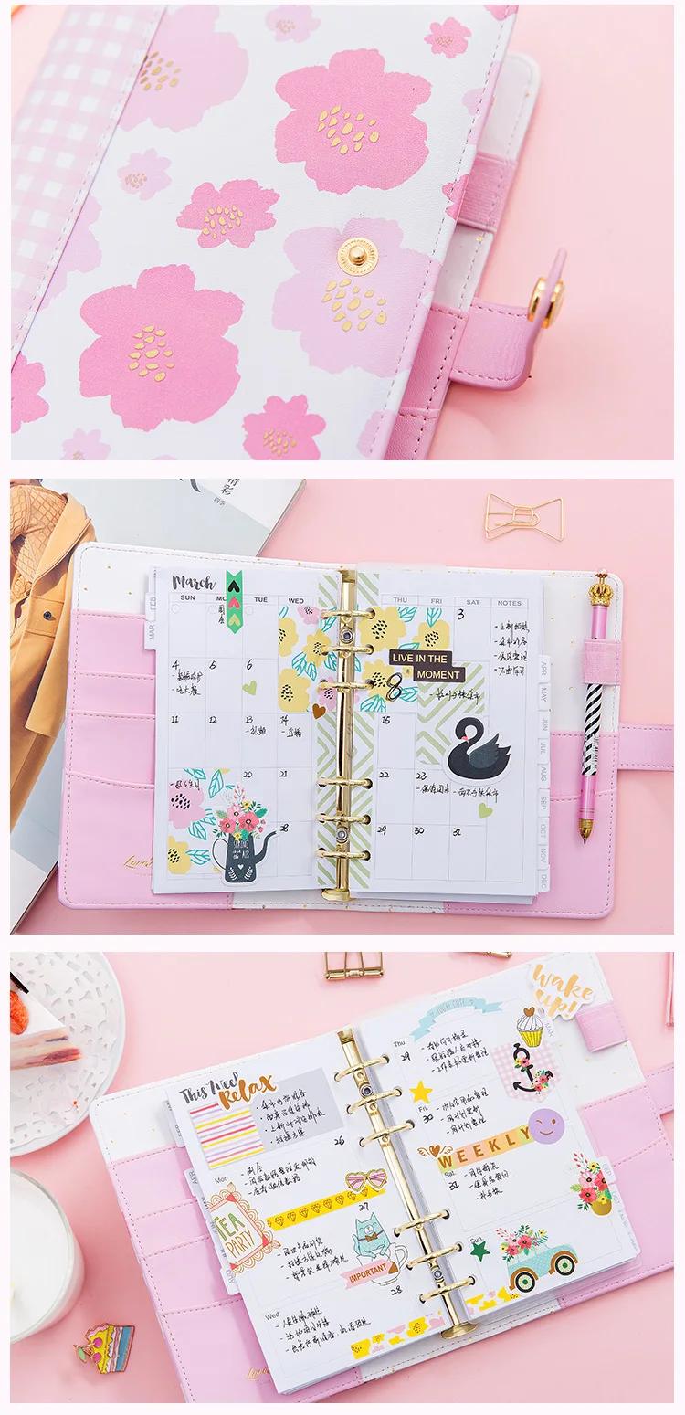 Dokibook корейский кожаный переплетный блокнот A5A6A7 планировщик, ежедневник, личный дневник, книга, канцелярские товары, школьные принадлежности