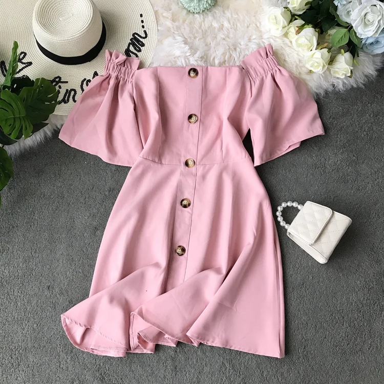 Новинка 2019 модные женские платья однотонное облегающее однобортное платье на