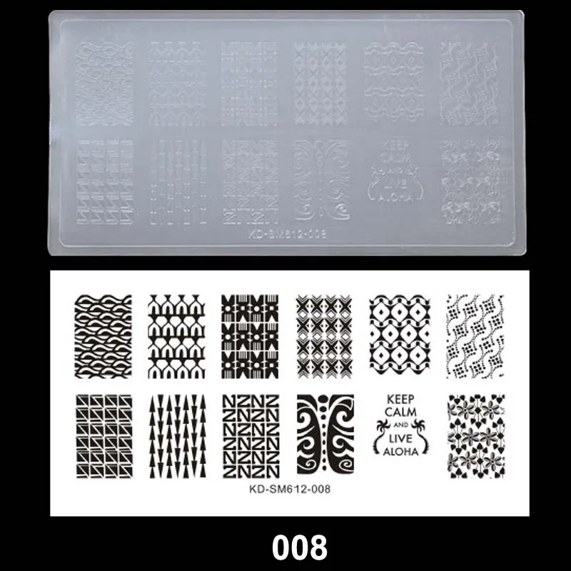 08 10pcs Plastic Transparent Nail Art Polish Stamp Plate Set DIY Manicure Nail Stamping Template Image Professional Nail Art Tools - Цвет: 08