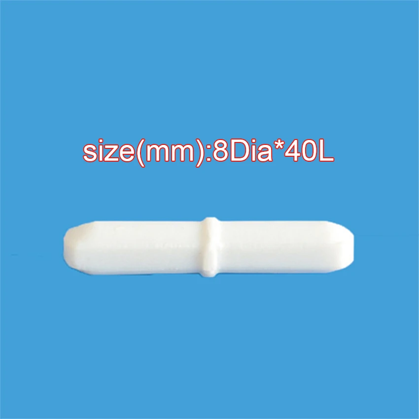 

8Dia*40L Magnetic Stick White Color Lab Supplies PTFE Magnetic Stirring Bar