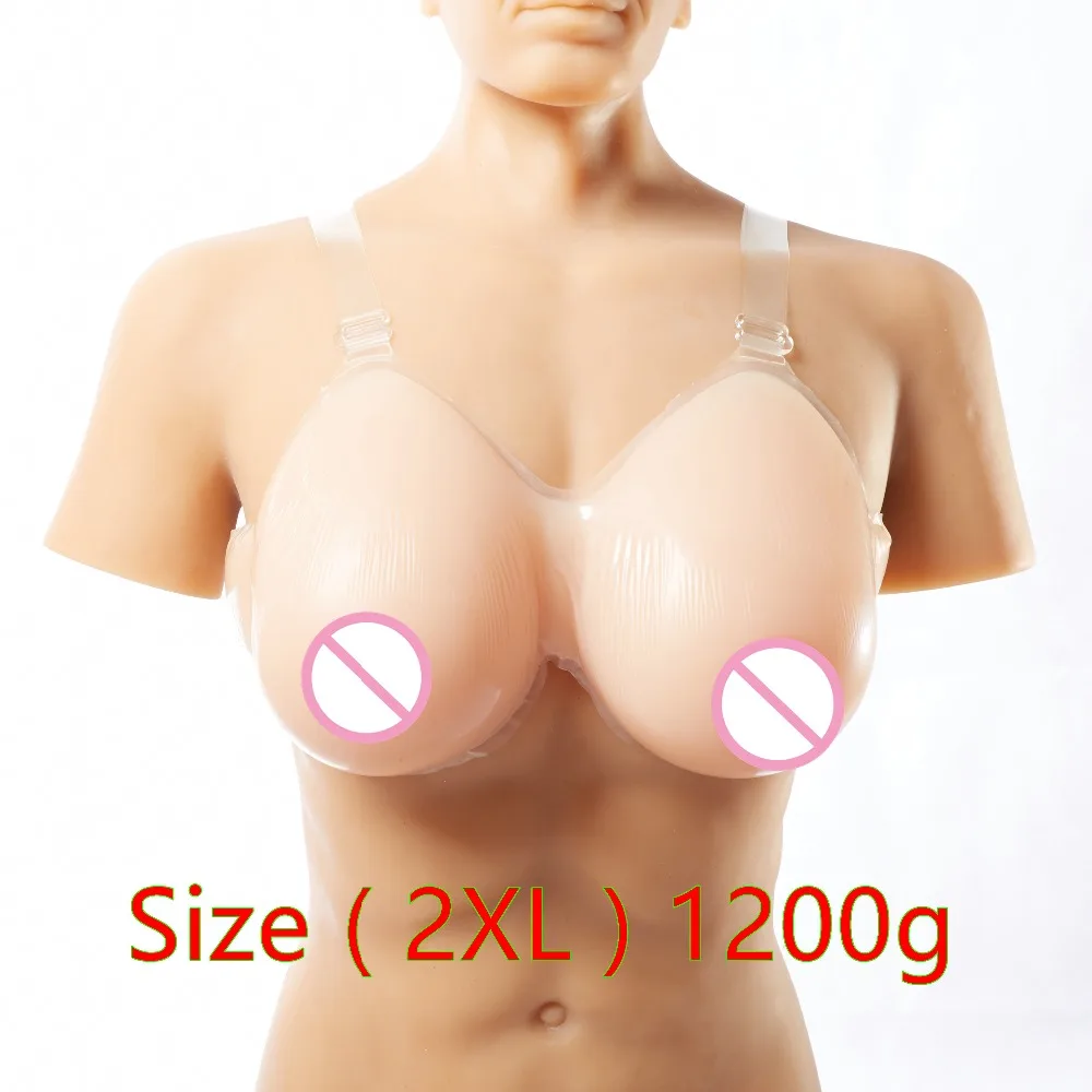 

Hot Sale DD Cup 1200g Realistic Silicone Breast Forms Strap Fake Boobs False Breasts Bust Enhancer for Crossdresser