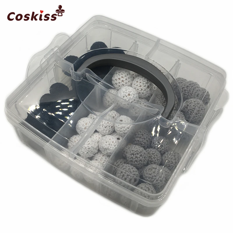 75 шт. черные белые серые серии деревянные бусины для вязания крючком шарик