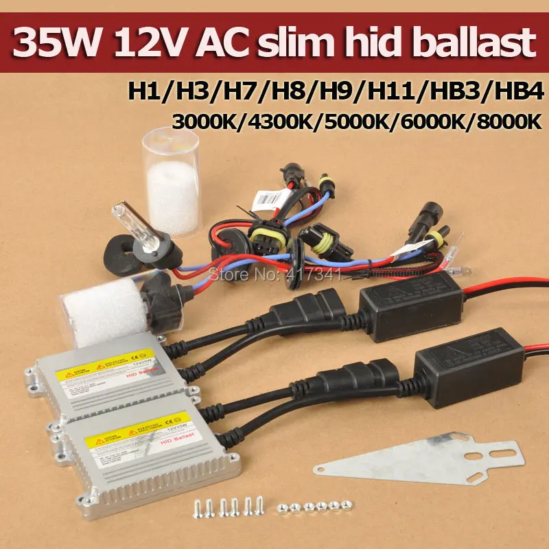 Высокое качество 35 Вт 12 В AC HID комплекты ксеноновые лампы 3000K 4300K 5000K 6000K 8000K H1 H3 H7 H8 H9