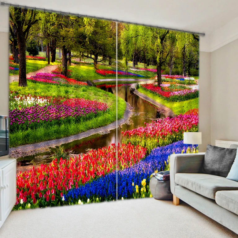 

Customized Beautiful scenery Luxury 3D Blackout Window Curtain Drapes For Living room Bed room Hotel Wall Tapestry Cortinas