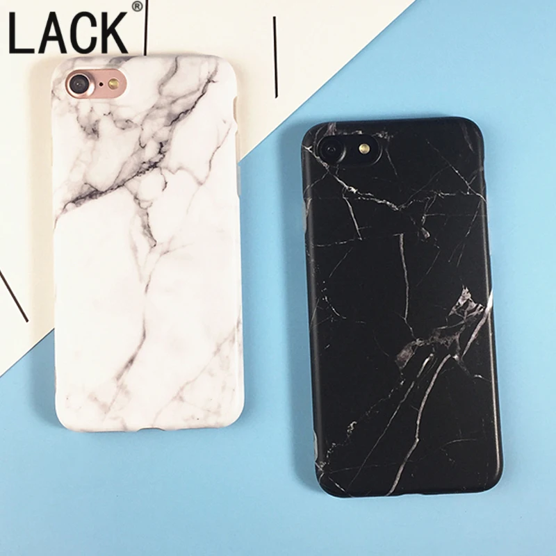 Отсутствие Роскошные IMD Мрамор чехол для iPhone 7 Чехол Мода черный белый цвет камень