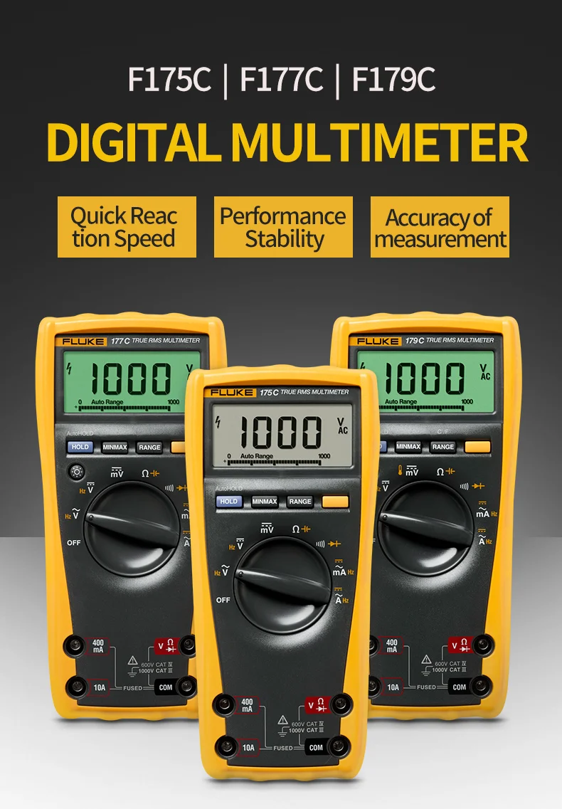 Цифровой мультиметр Fluke F175C, высокоточный автоматический портативный мультиметр