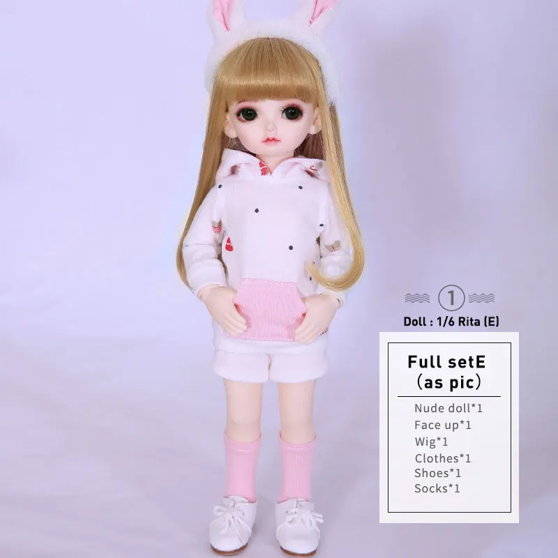 1/6 BJD кукла полный набор костюм Рита SouldollRory ваниль Mien Kimi Nine9 pio милый YOSD парик одежда обувь Littlefee полный набор - Цвет: Rita Fullset E