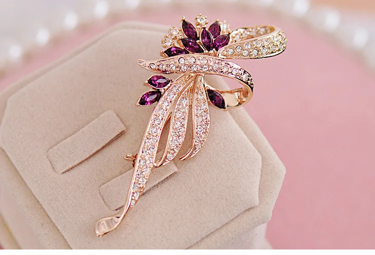 Женская свадебная брошь в виде цветка с кристаллами|large brooches|brooches for womencrystal flower