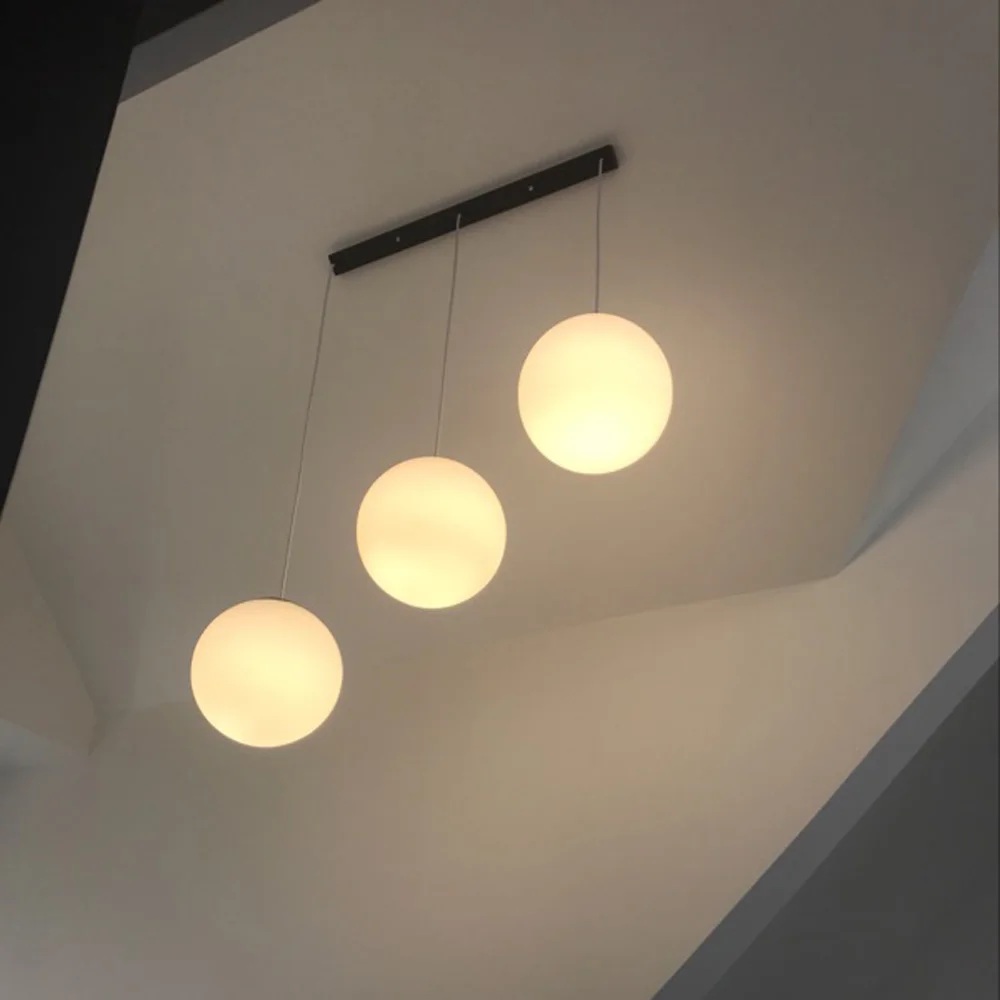 Белый матовый стеклянный шар крыльцо Ресторан подвесной светильник столовая