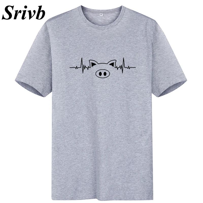 Srivb Pig Heartbeat женская футболка корейская мода новая летняя Harajuku футболка женская хлопковая размера плюс с круглым вырезом забавная женская футболка