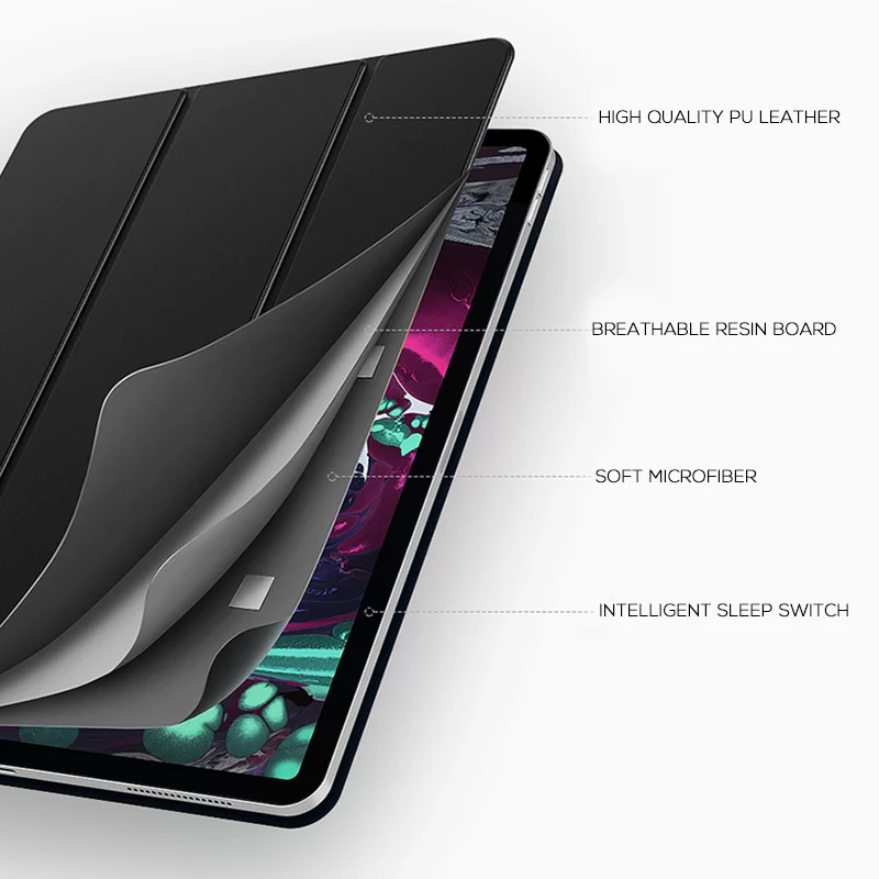 Чехол для iPad Pro 12 9 2018 тонкий оригинальный Официальный чехол книжка 1:1 Магнитный