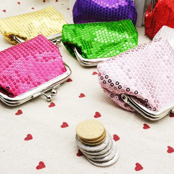 

wallet Womens Small Sequin Wallet Card Holder Coin Purse Clutch Handbag Bag cartera mujer con monedero #Y5