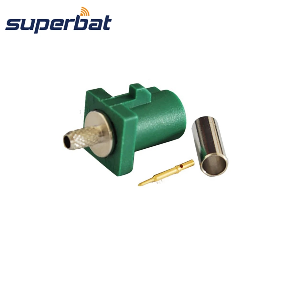 Superbat Fakra E Green/6002 Male OEM Antenna RF Coaxial Connector Car TV1 for Cable RG316 RG174 LMR100