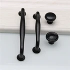 Прочные черные ручки для дверных ручек из алюминиевого сплава, выдвижной ящик для кухонного шкафа, ручки для мебельных принадлежностей с винтами