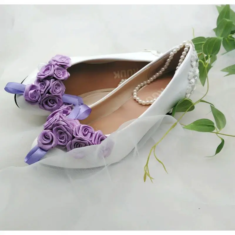 Туфли свадебные фиолетовые с цветочным принтом на среднем каблуке|wedding shoes bride|shoe