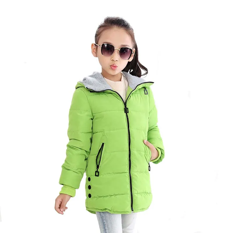 2017 г. Модная детская парка с подкладкой для больших девочек теплая хлопковая