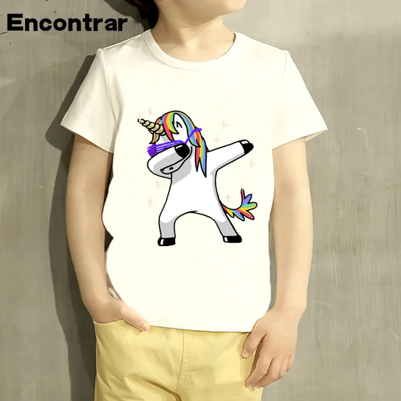 

Детская футболка с коротким рукавом, единорог, кролик, кот