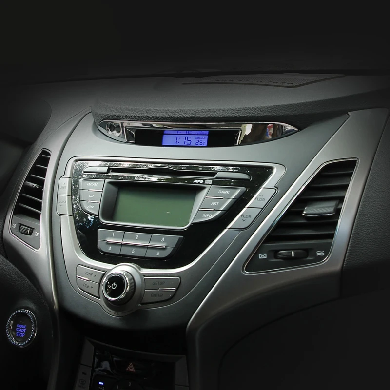 Для hyundai Elantra 2012 2013 Отделка приборной панели из нержавеющей стали автомобильные принадлежности