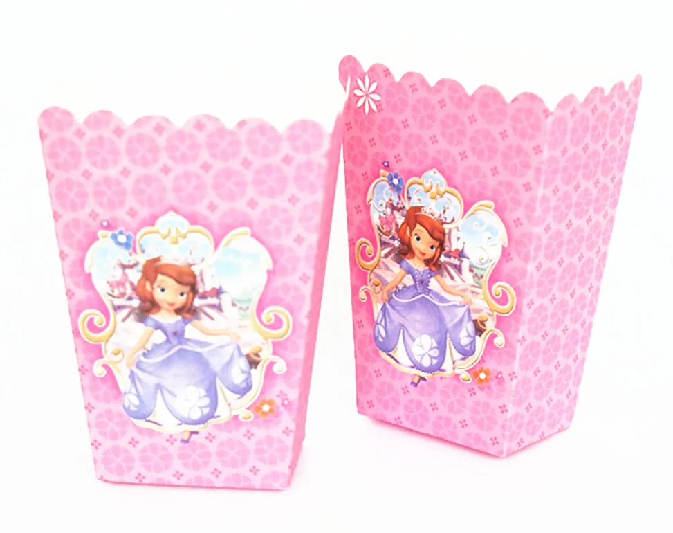 6 шт./лот коробка для конфет принцессы Софии попкорна принадлежности