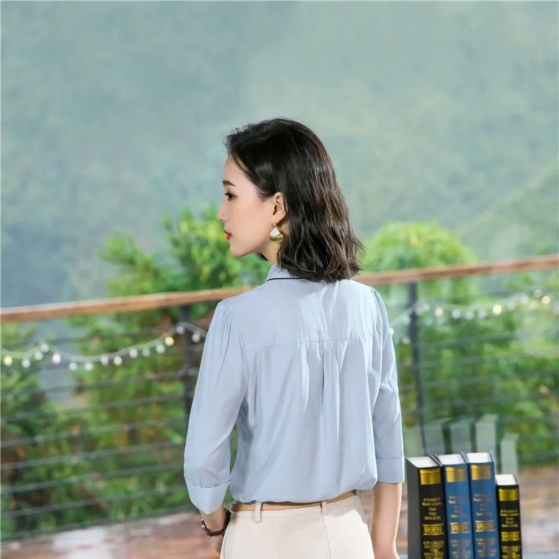 Блузка женская шифоновая с полурукавами офисная одежда для работы топ завязкой