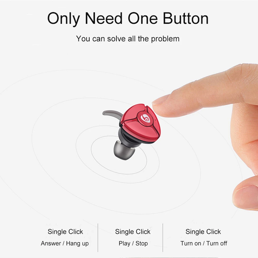 VAORLO Bluetooth гарнитура мини Беспроводные спортивные стерео наушники с
