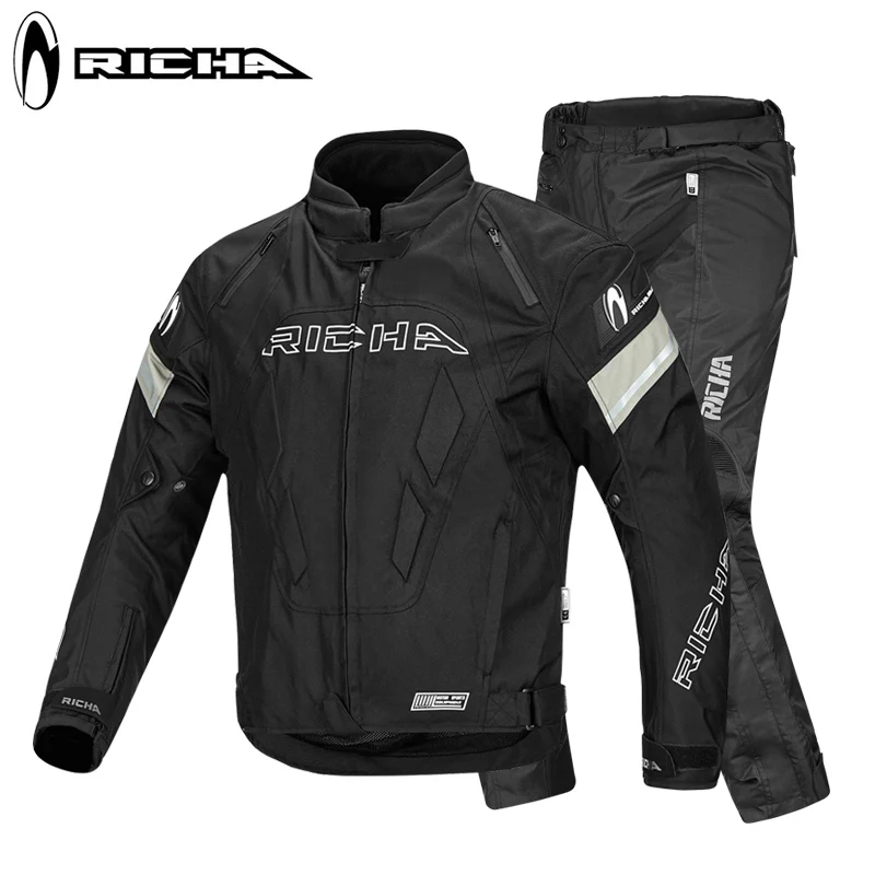 RICHA moto cross suit защитная накладка зимняя куртка для мотокросса куртка для верховой езды штаны Защитные комплекты для мотоциклистов - Цвет: 1124 gray-740 suit