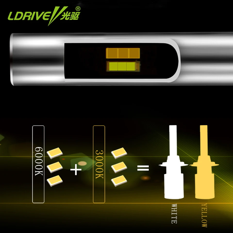 2 шт. светодиодные лампы H1/H3/H4/H7/H8/H9/H11/3000/6000/9005/HB3/HB4|led headlight bulb|headlight bulbhb4 yellow |