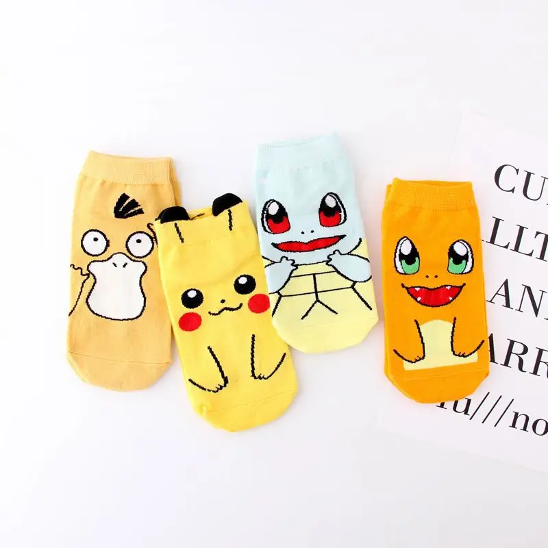 Модные женские каваи Harajuku носки Пикачу мультфильм укороченные новинка