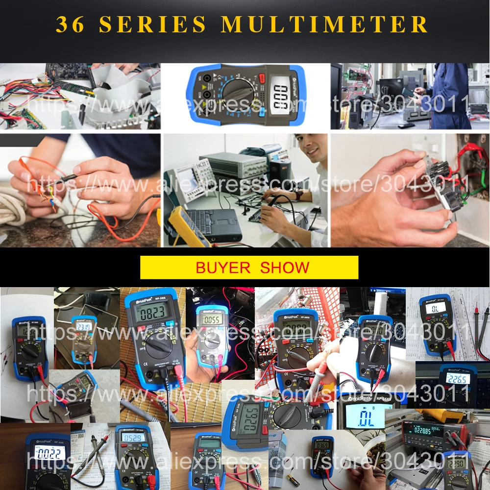 HoldPeak HP-36K DC/AC мини цифровой мультиметр 3999 дисплей Портативный конденсатор